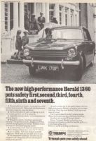 Retro Car Ad Posters - Triumph Herald 13/60 1968 Advert - The Nostalgia Store